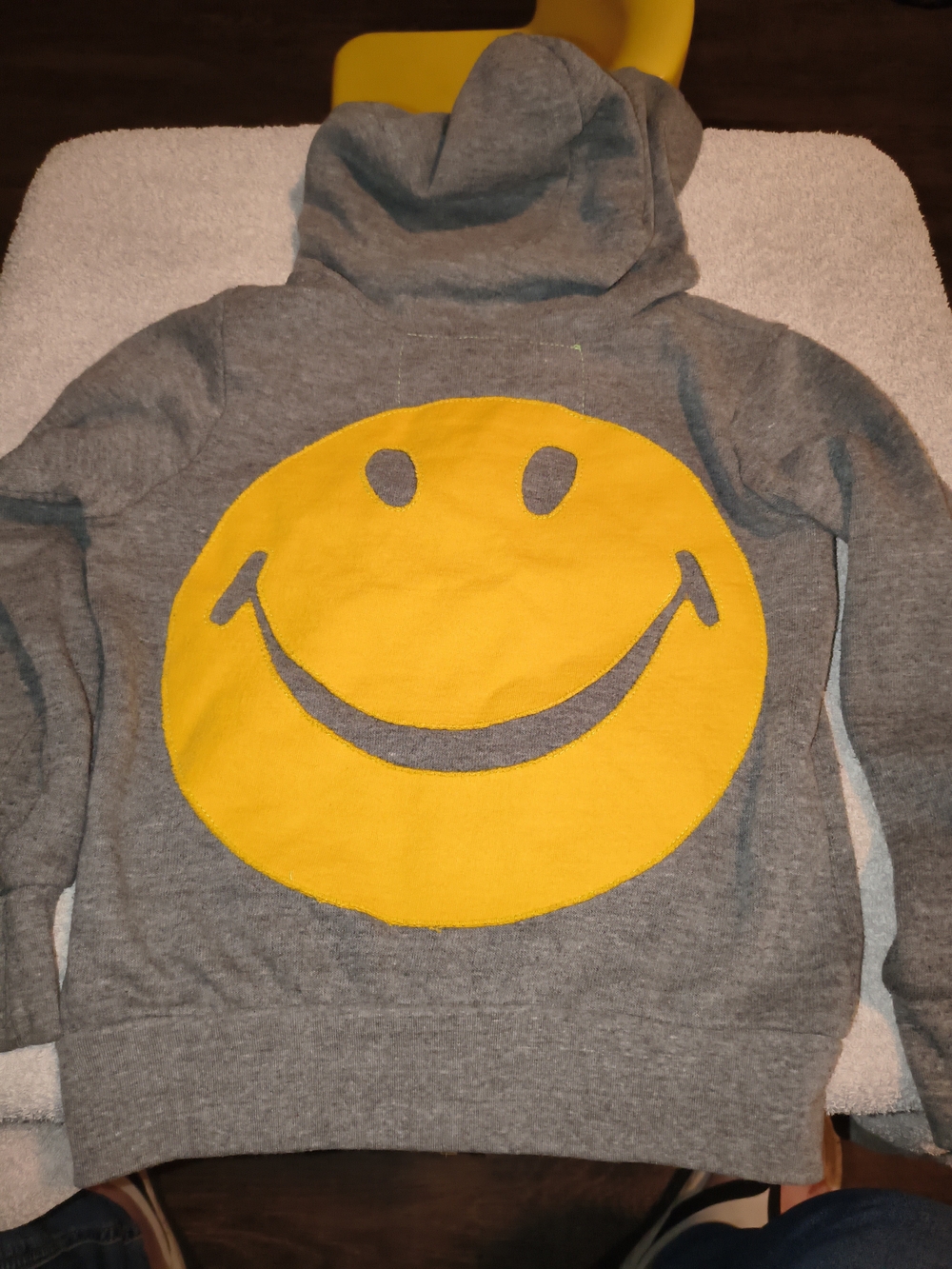 Boys  Gray Aviator Nation Hoodie with Yellow Smiley Graphic